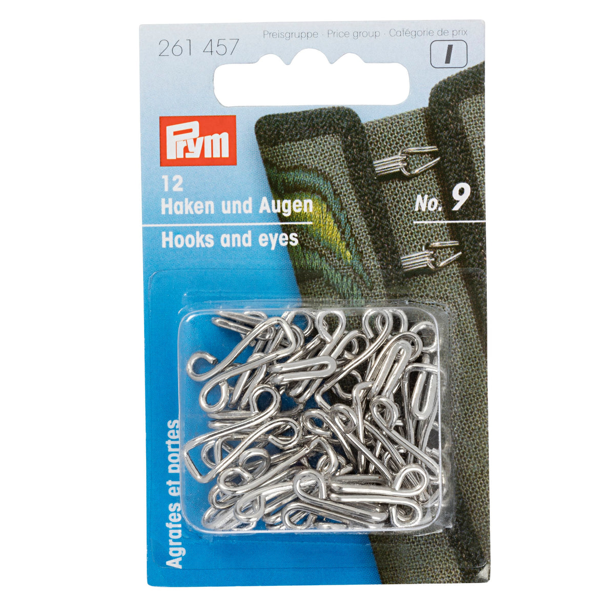 Prym Hooks and eyes, No. 9, silver-coloured