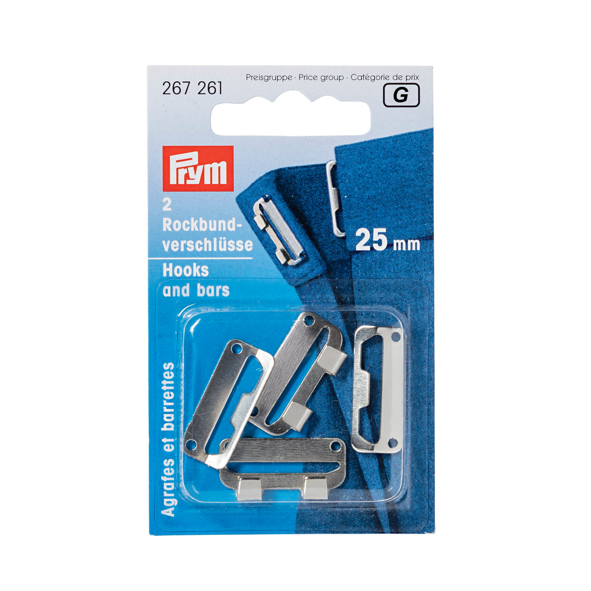 Prym Skirt hooks & bars, 25mm, silver-coloured