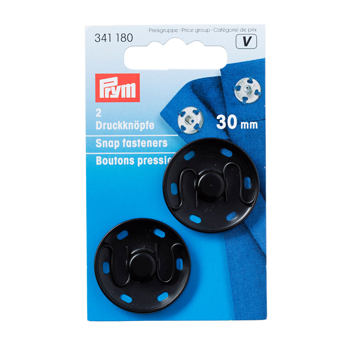 Prym Sew-On Snap Fasteners brass - Black