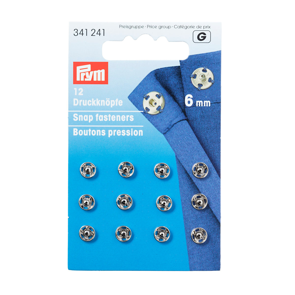 Prym Sew-On Snap Fasteners brass - Silver
