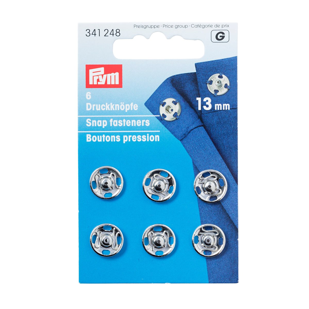 Prym Sew-On Snap Fasteners brass - Silver