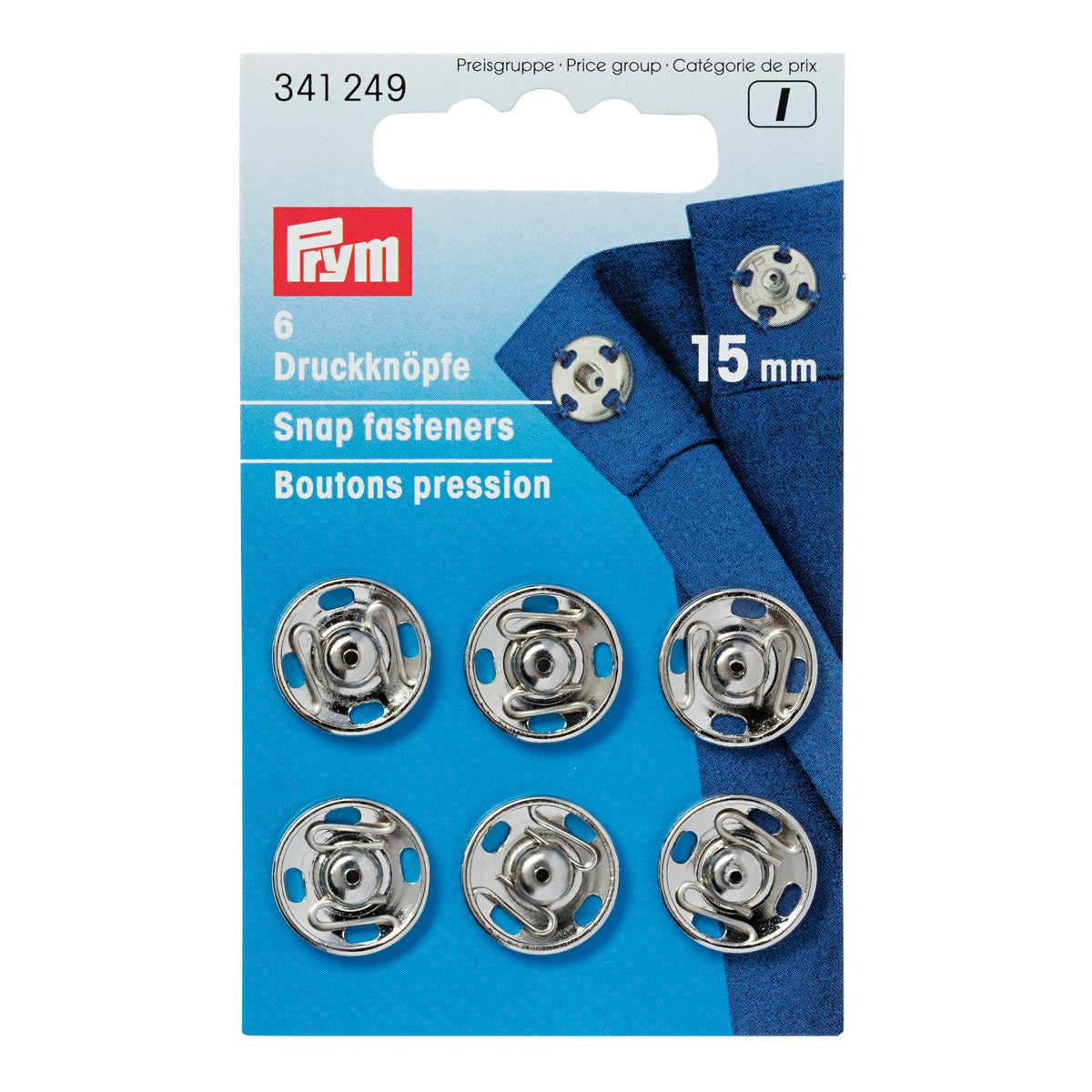Prym Sew-On Snap Fasteners brass - Silver
