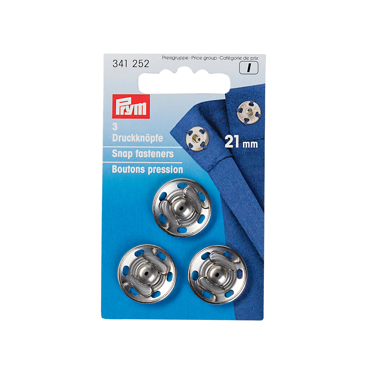 Prym Sew-On Snap Fasteners brass - Silver