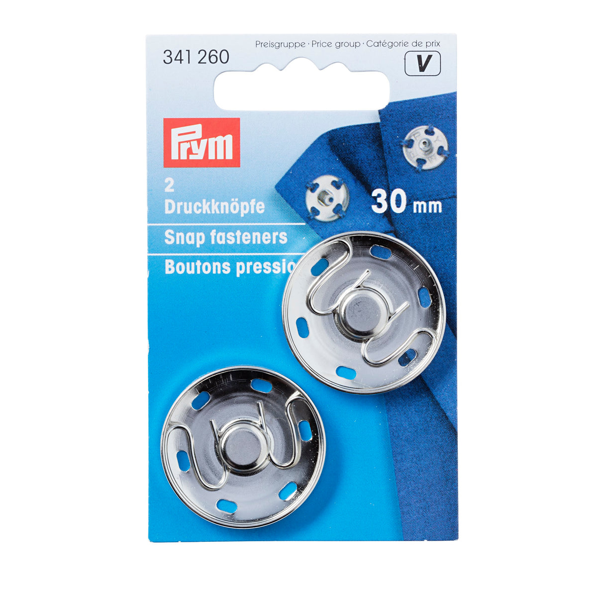 Prym Sew-On Snap Fasteners brass - Silver
