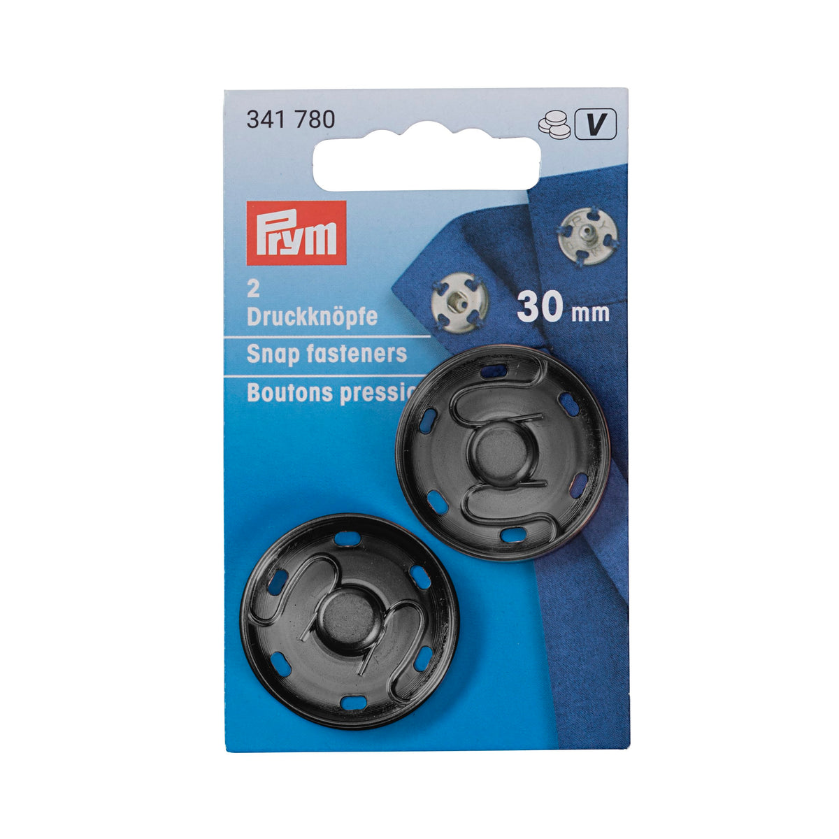 Prym Sew-On Snap Fasteners brass 30mm