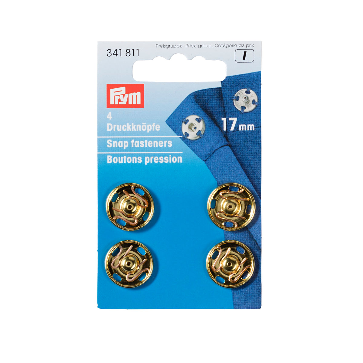 Prym Sew-On Snap Fasteners brass - Gold