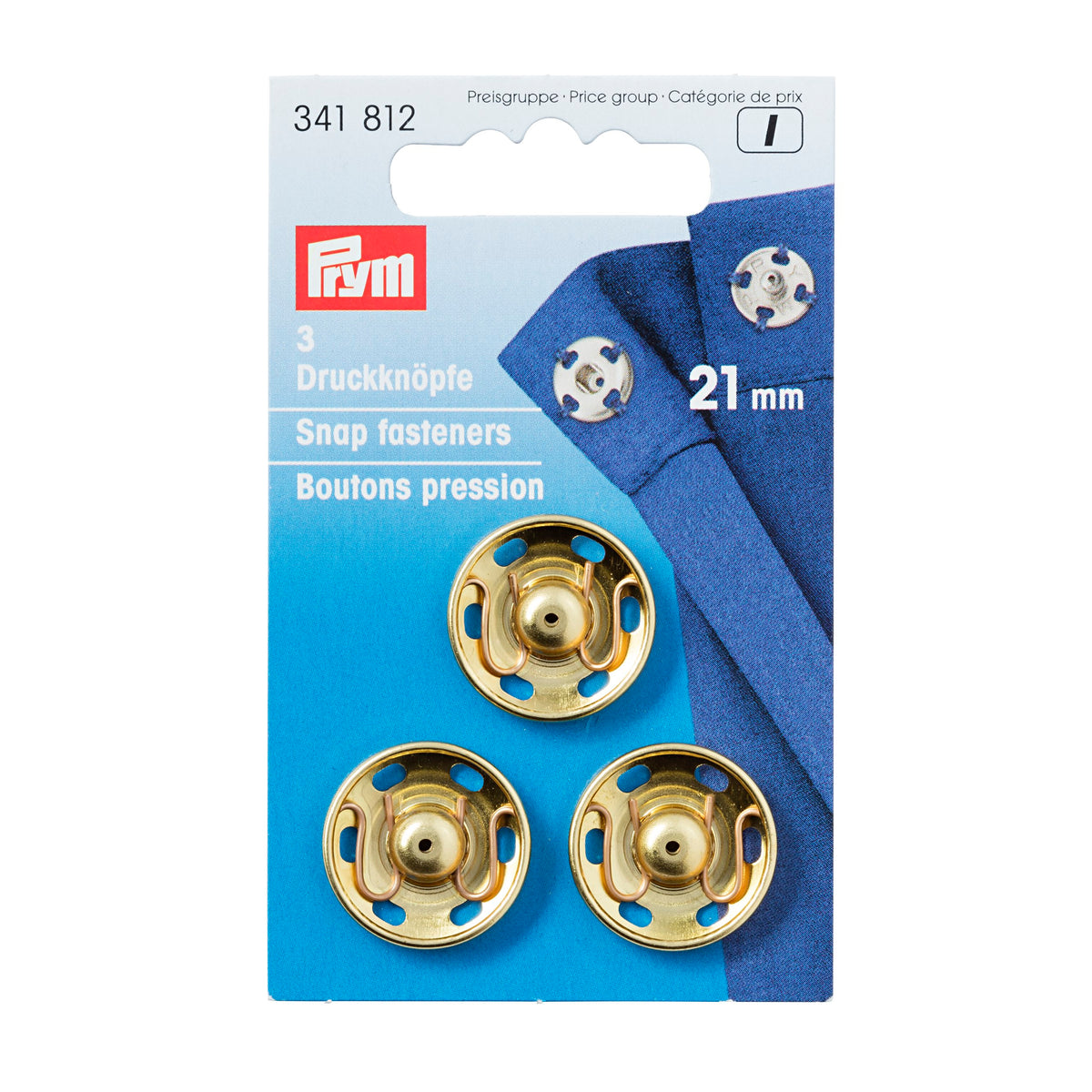 Prym Sew-On Snap Fasteners brass - Gold