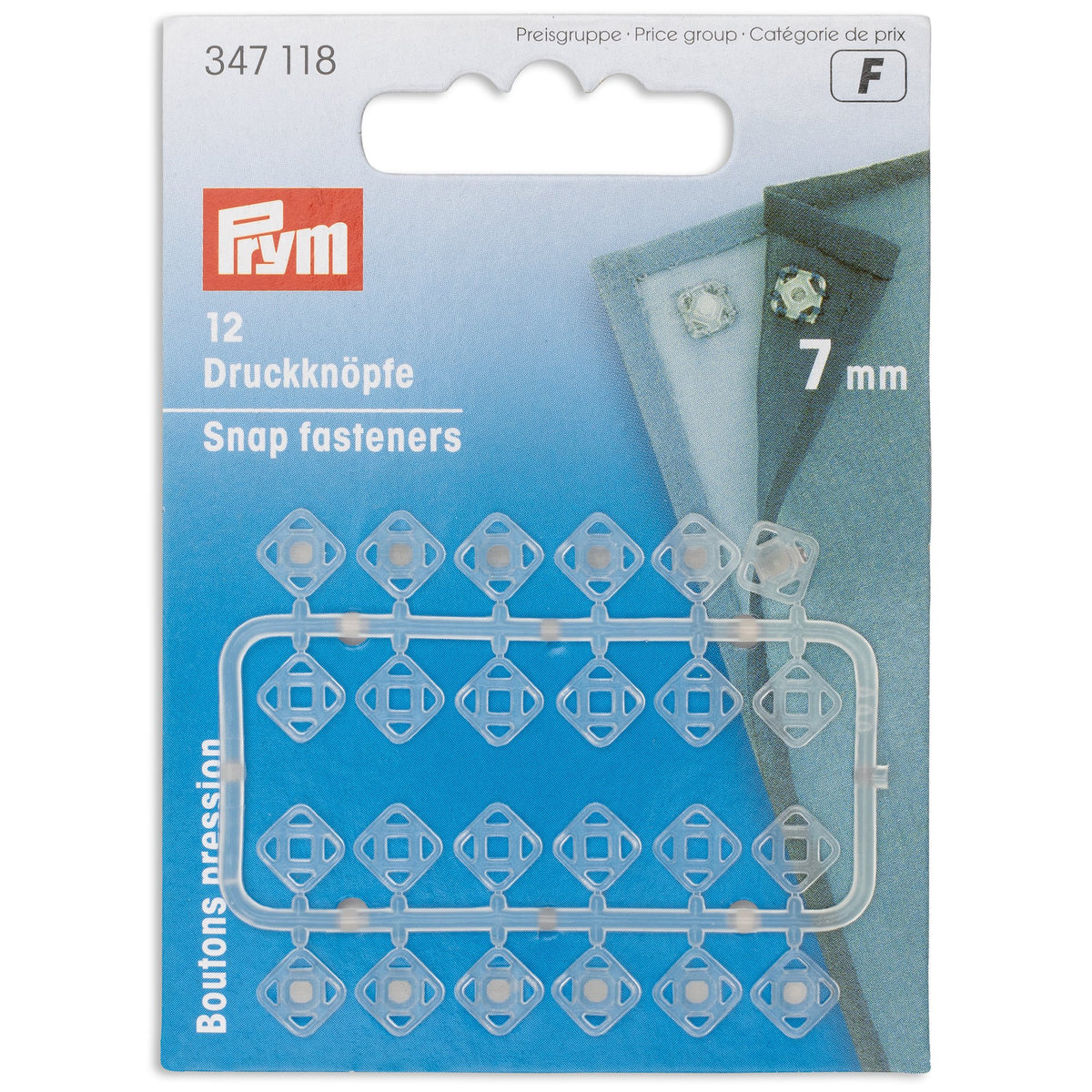 Prym Sew-On Snap Fasteners - Transparent