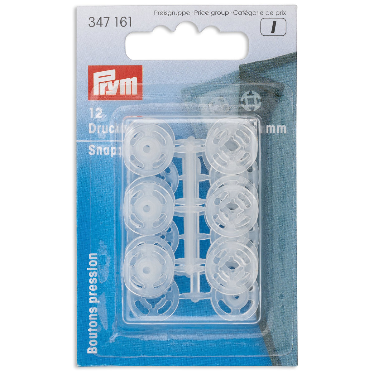 Prym Sew-On Snap Fasteners - Transparent