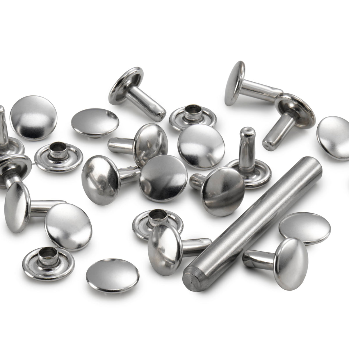 Prym Hollow rivets, 4-6mm, silver