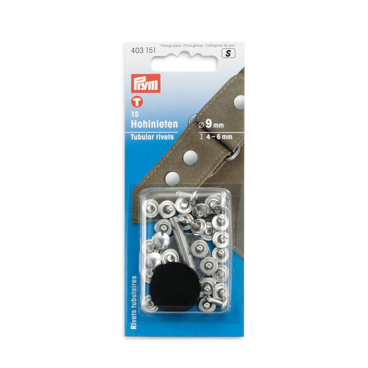 Prym Hollow rivets, 4-6mm, silver