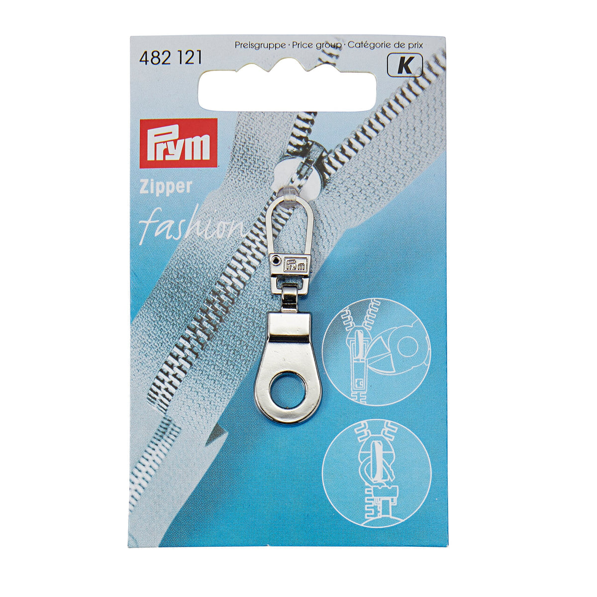 Prym Fashion Zipper puller, eyelet, silver-coloured