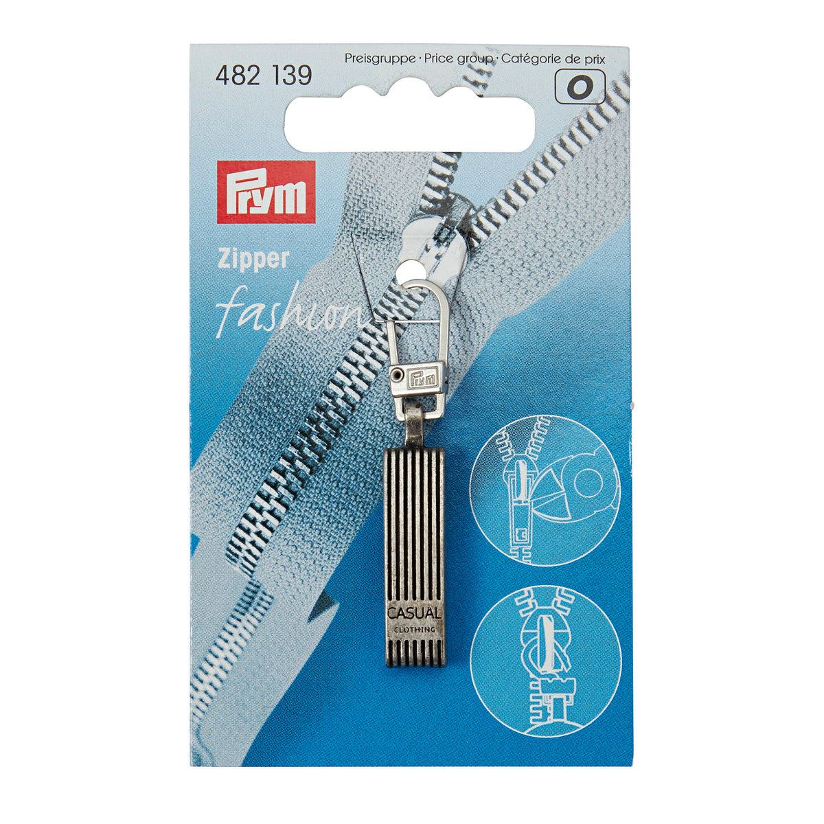 Prym Fashion Zipper puller, casual, antique silver