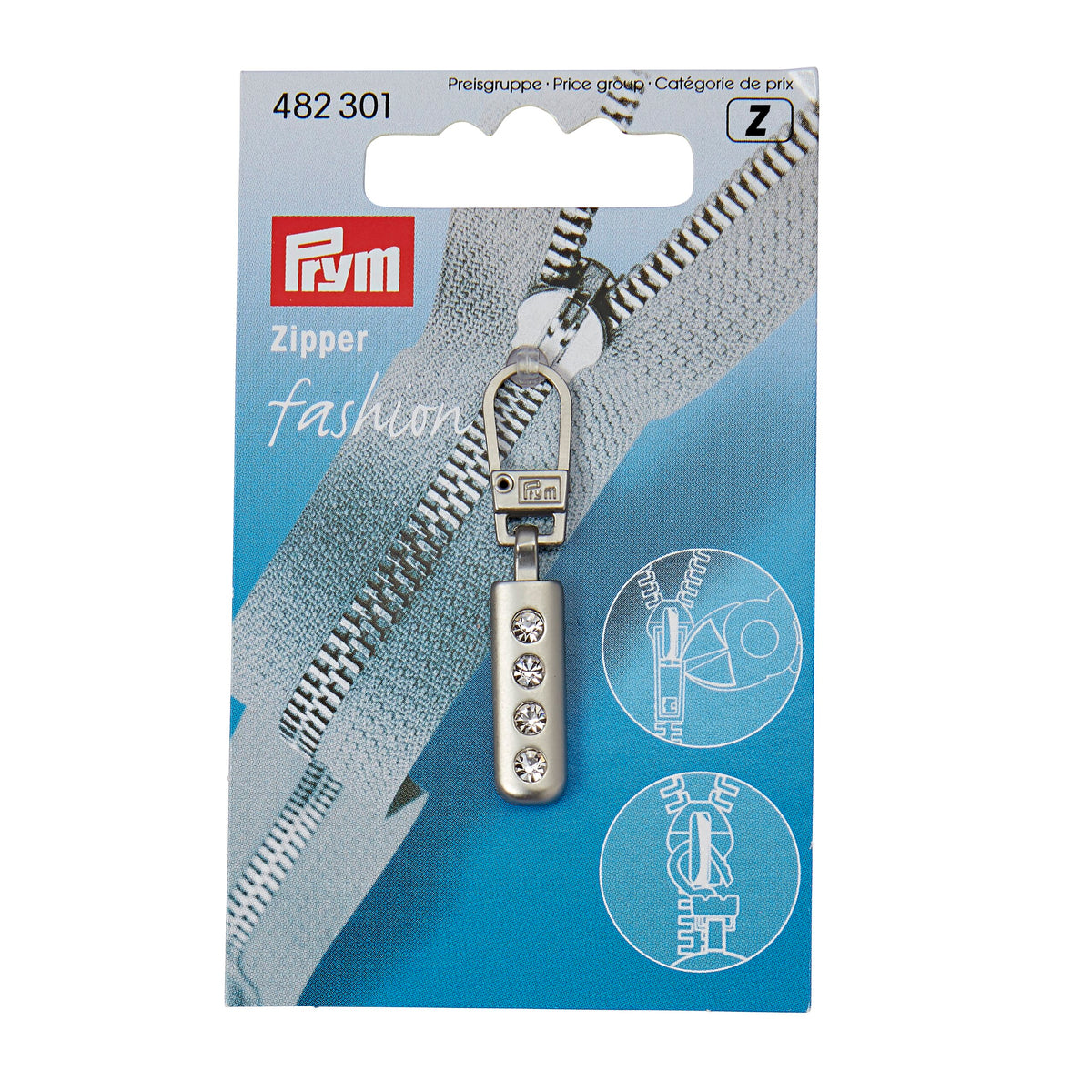 Prym Fashion Zipper puller rhinestones