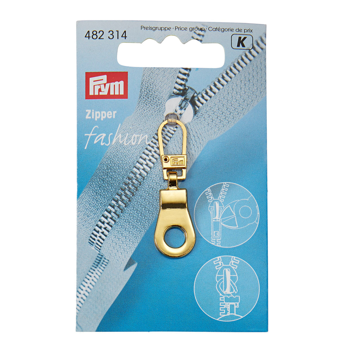 Prym Fashion Zipper puller, eyelet, gold-coloured