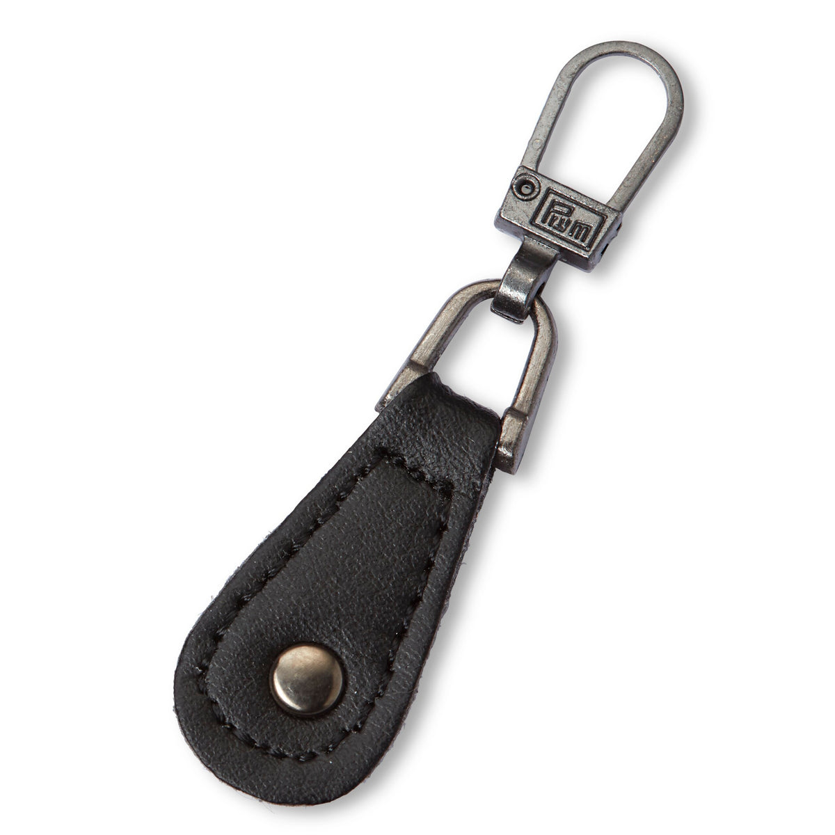 Prym Fashion Zipper puller, imitation leather, round, black