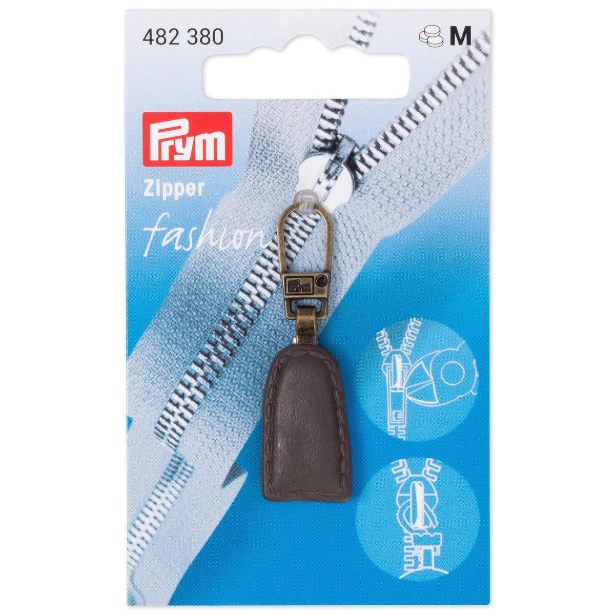 Prym Zip puller leather look brown