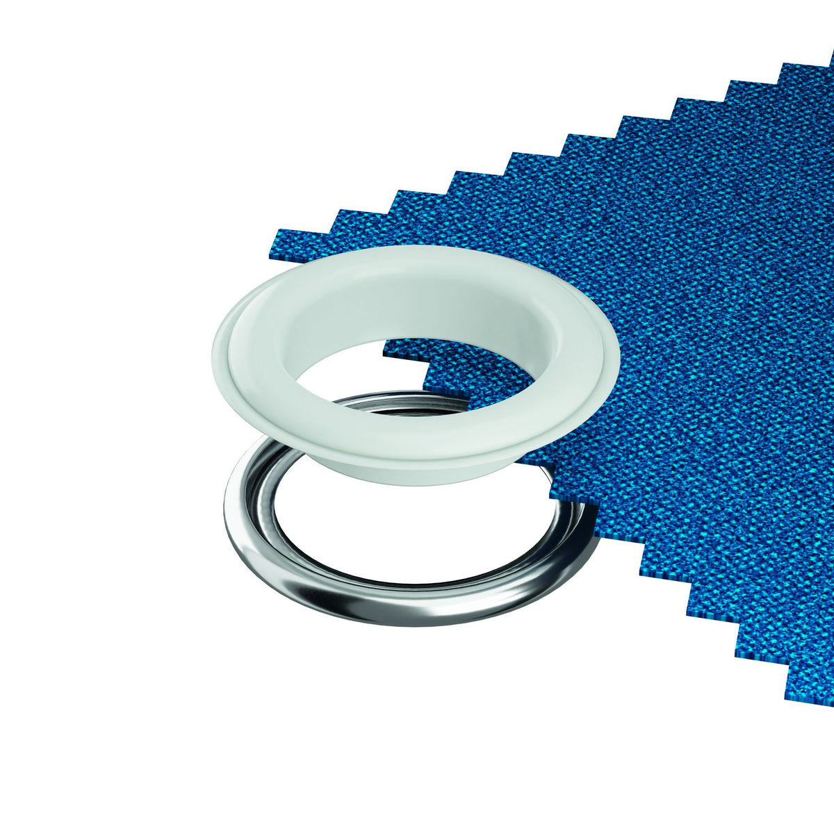 Prym Eyelets with washers, 14 mm, white/silver-coloured