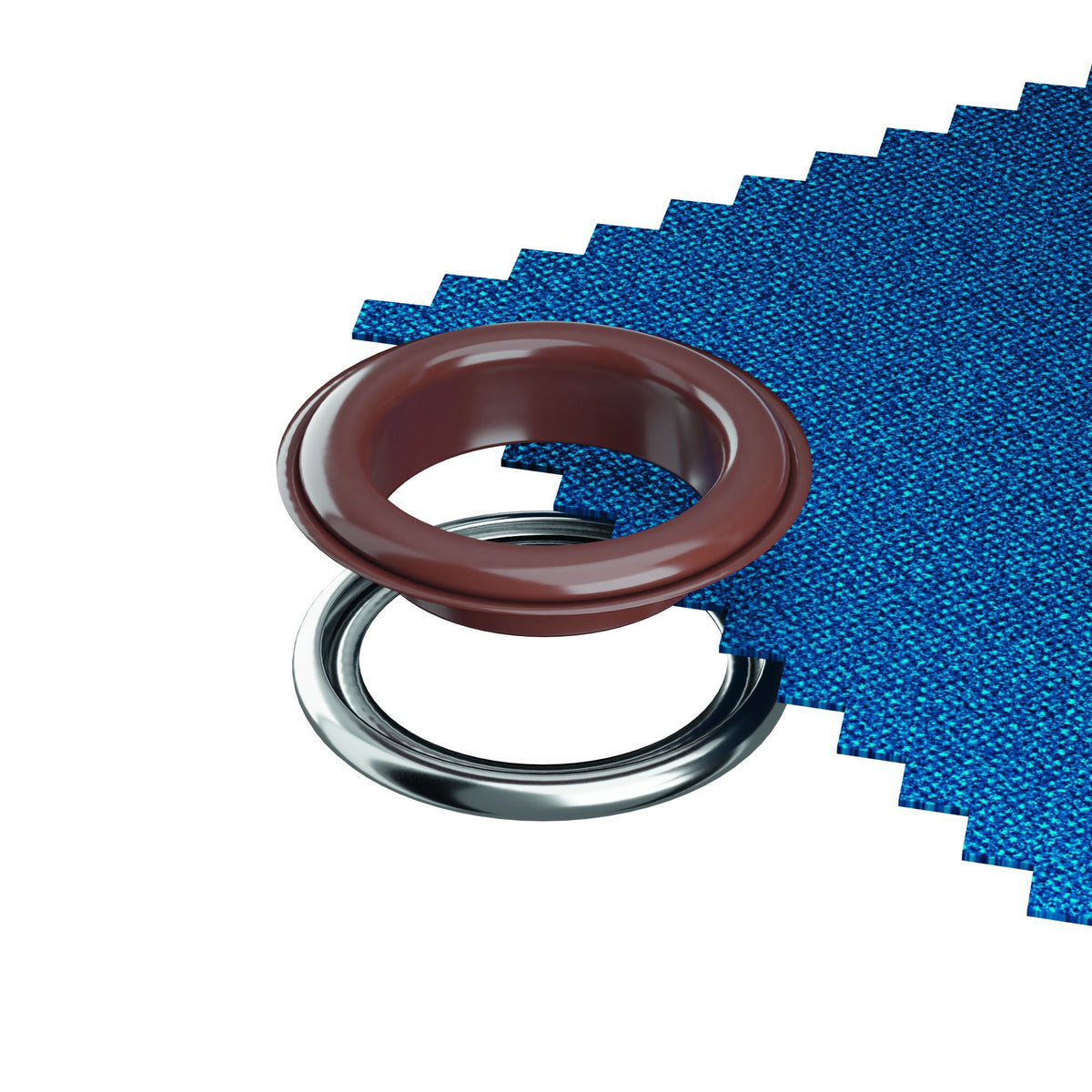 Prym Eyelets with washers, 8 mm, dark brown/silver-coloured