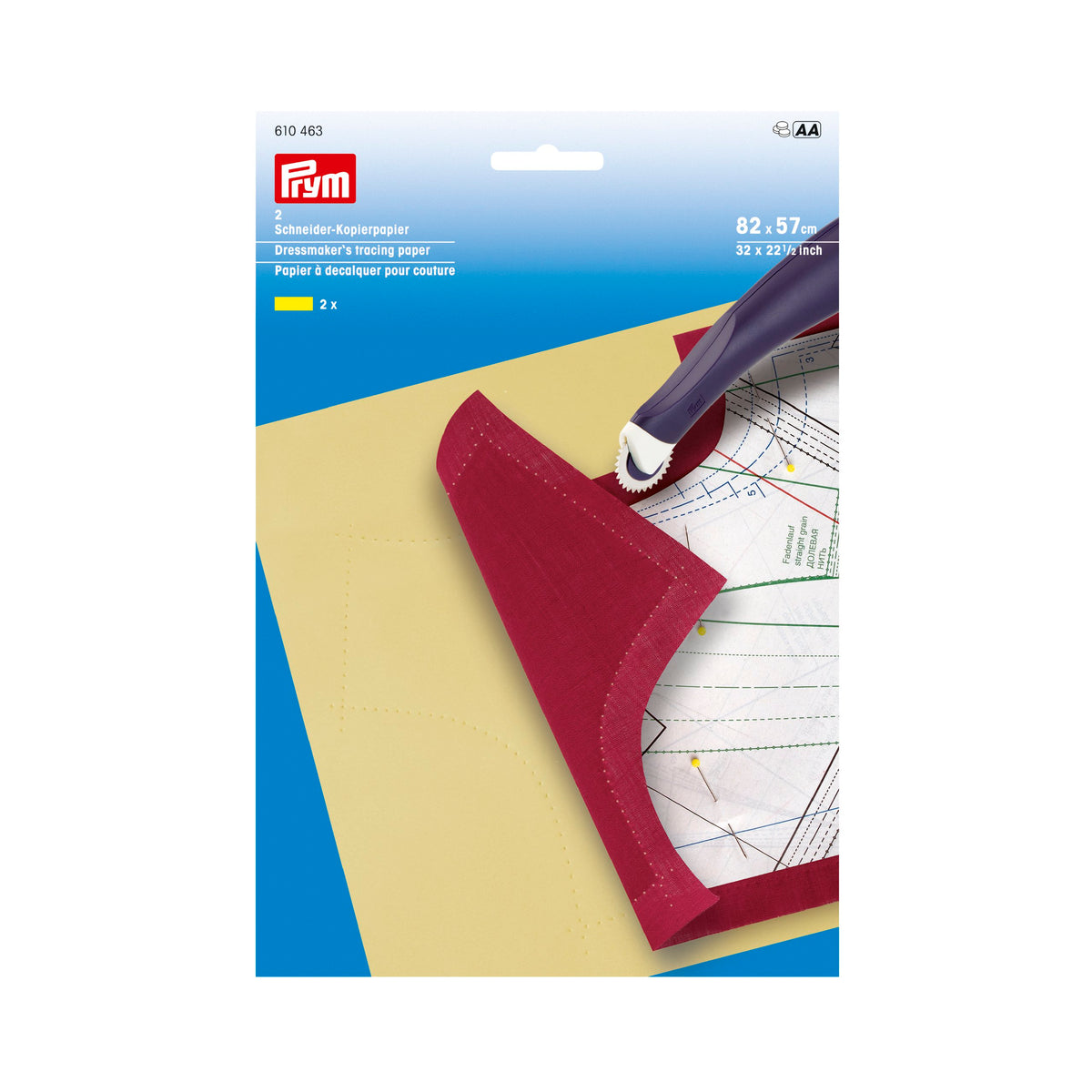 Prym Dressmakers tracing paper, yellow