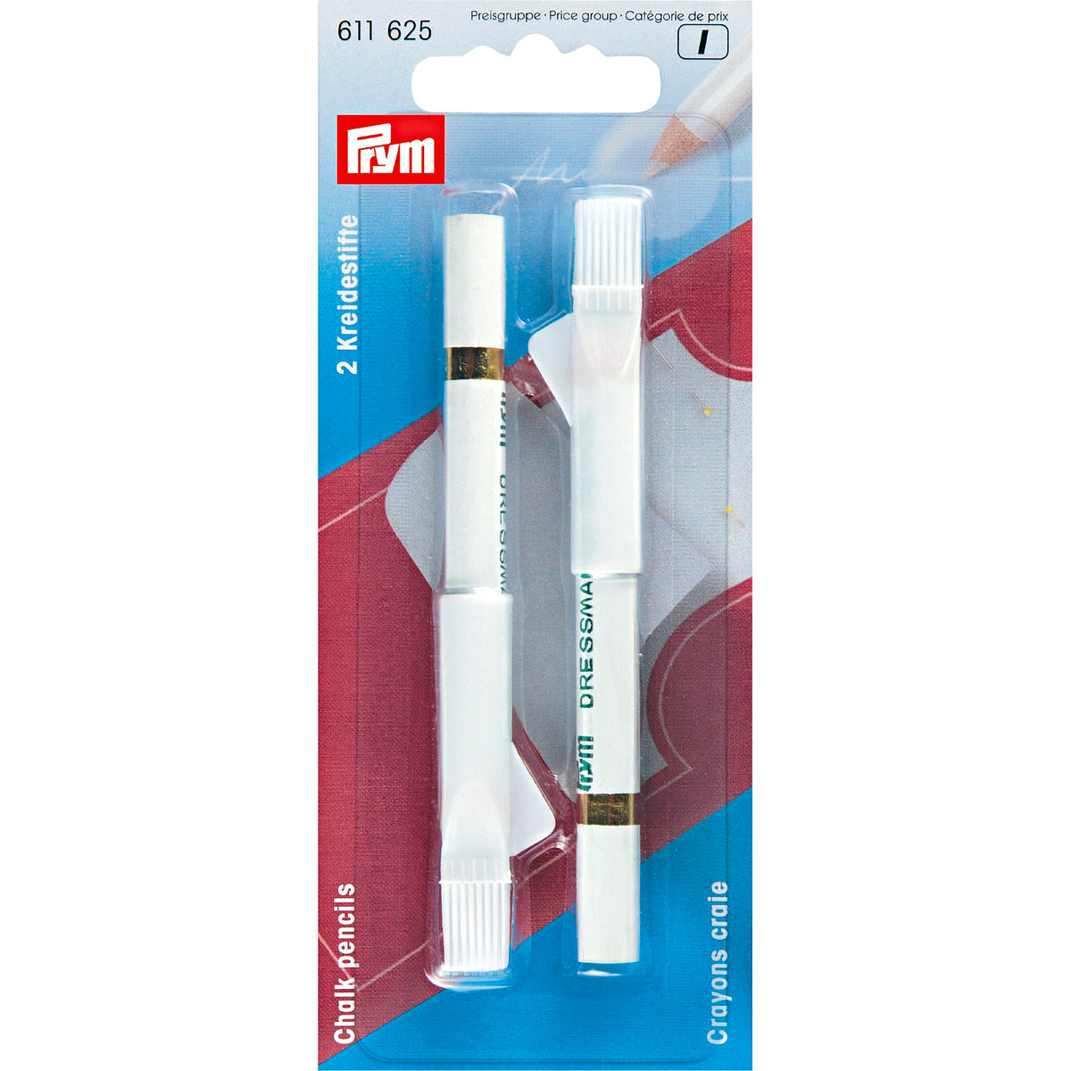 Prym Chalk Pencils & Brush, white