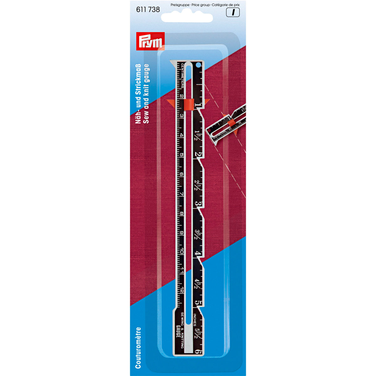 Prym Sew & Knit gauge - cm/inch