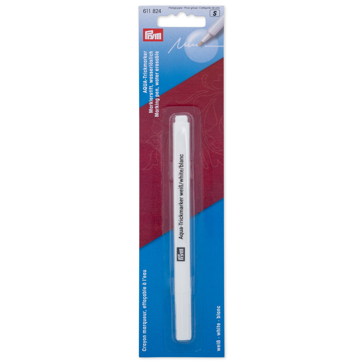 Prym Trick marker Aqua, water-erasable, white