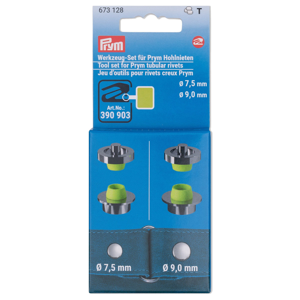Prym Tool set tubular rivets with ? 7.5 mm and 9 mm