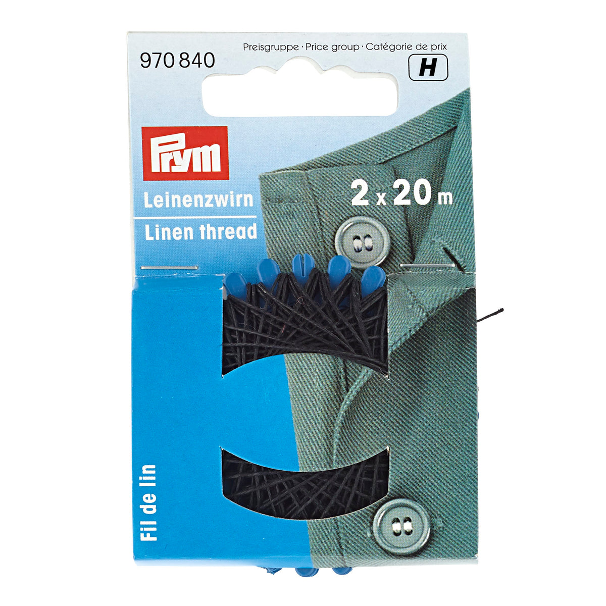 Prym Linen thread, black, 20m