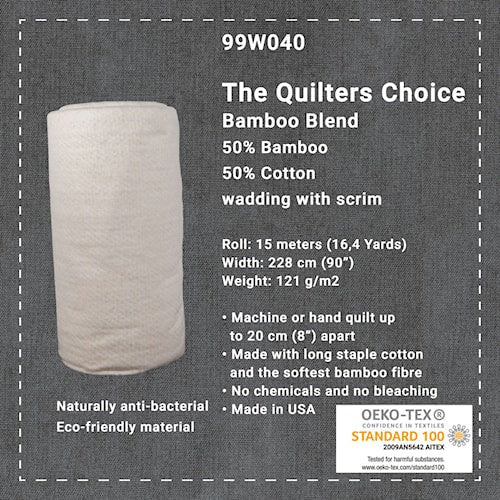 Quilters Choice - Bamboo Cotton Blend Wadding 50/50