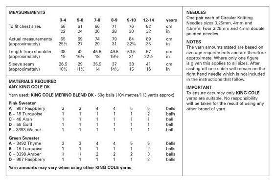 King Cole 6343 Sweater (pattern leaflet)