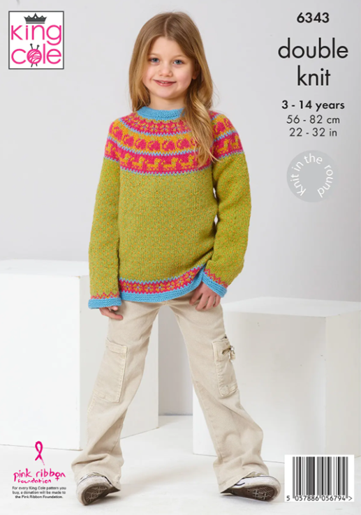 King Cole 6343 Sweater (pattern leaflet)