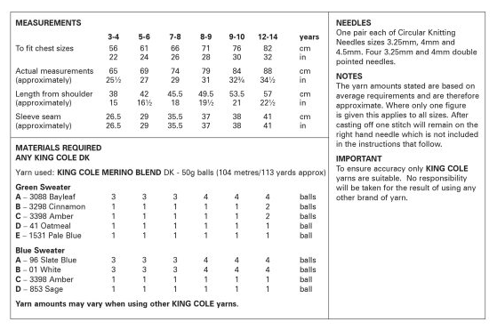 King Cole 6346 Sweater (pattern leaflet)