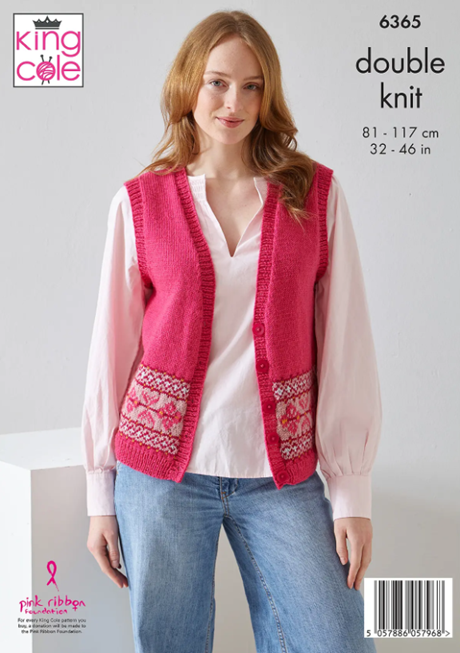 King Cole 6365 Cardigan & Waistcoat (pattern leaflet)