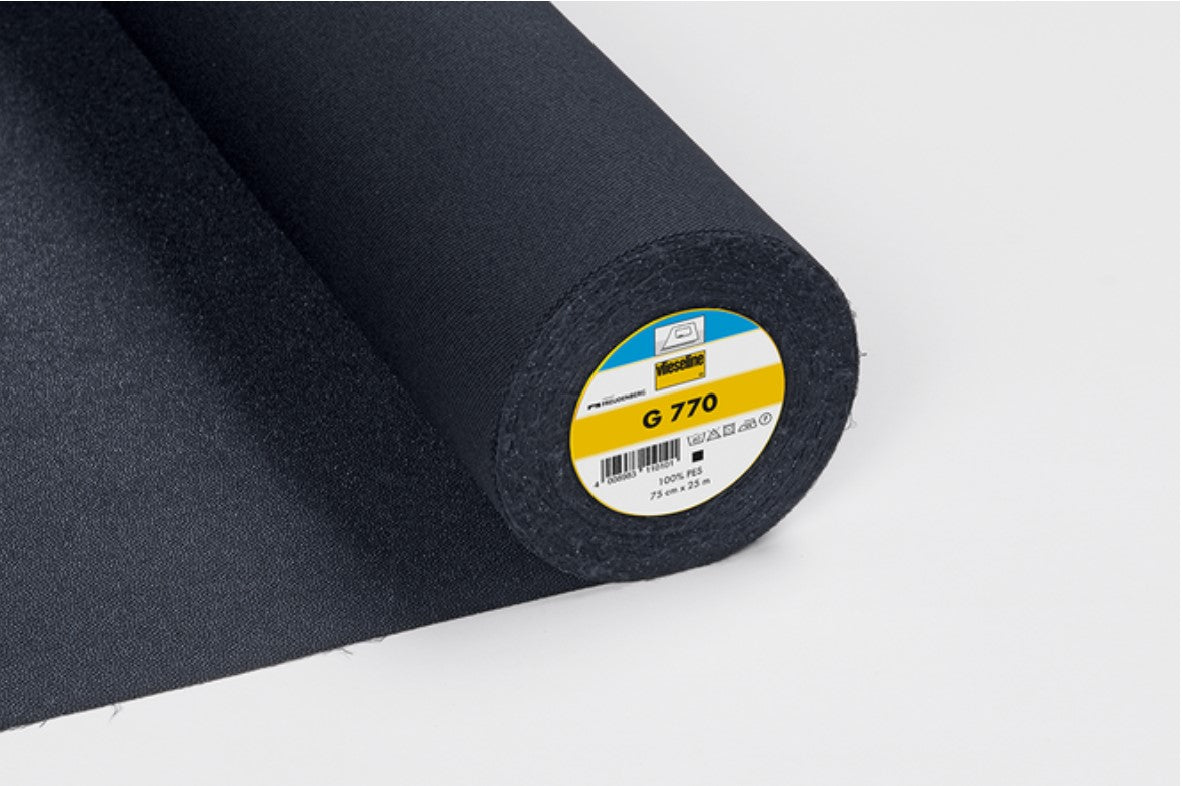 Vilene Interlining: Fusible: Woven: Bi Elastic: Black (G 770)