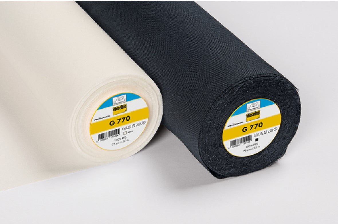 Vilene Interlining: Fusible: Woven: Bi Elastic: Ecru (G 770)