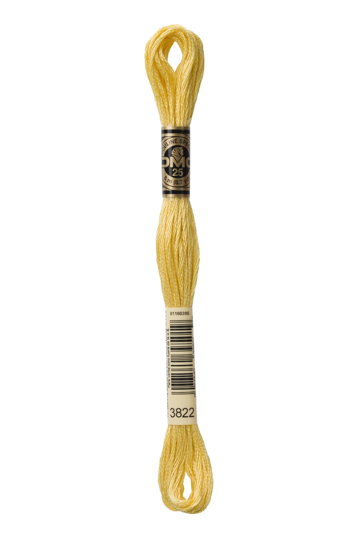 DMC Mouliné Stranded Cotton 3822 Straw Light