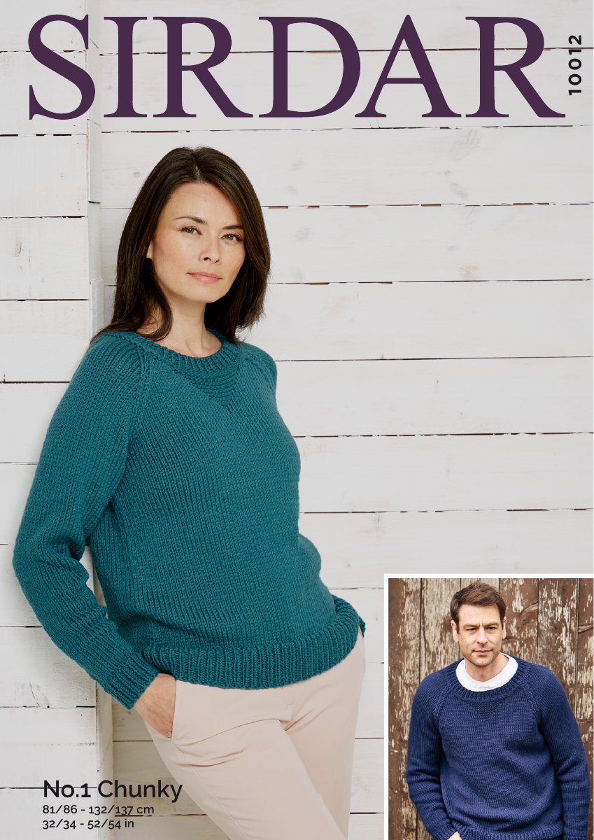 Sirdar 10012 Sweater in No.1 Chunky pattern cover