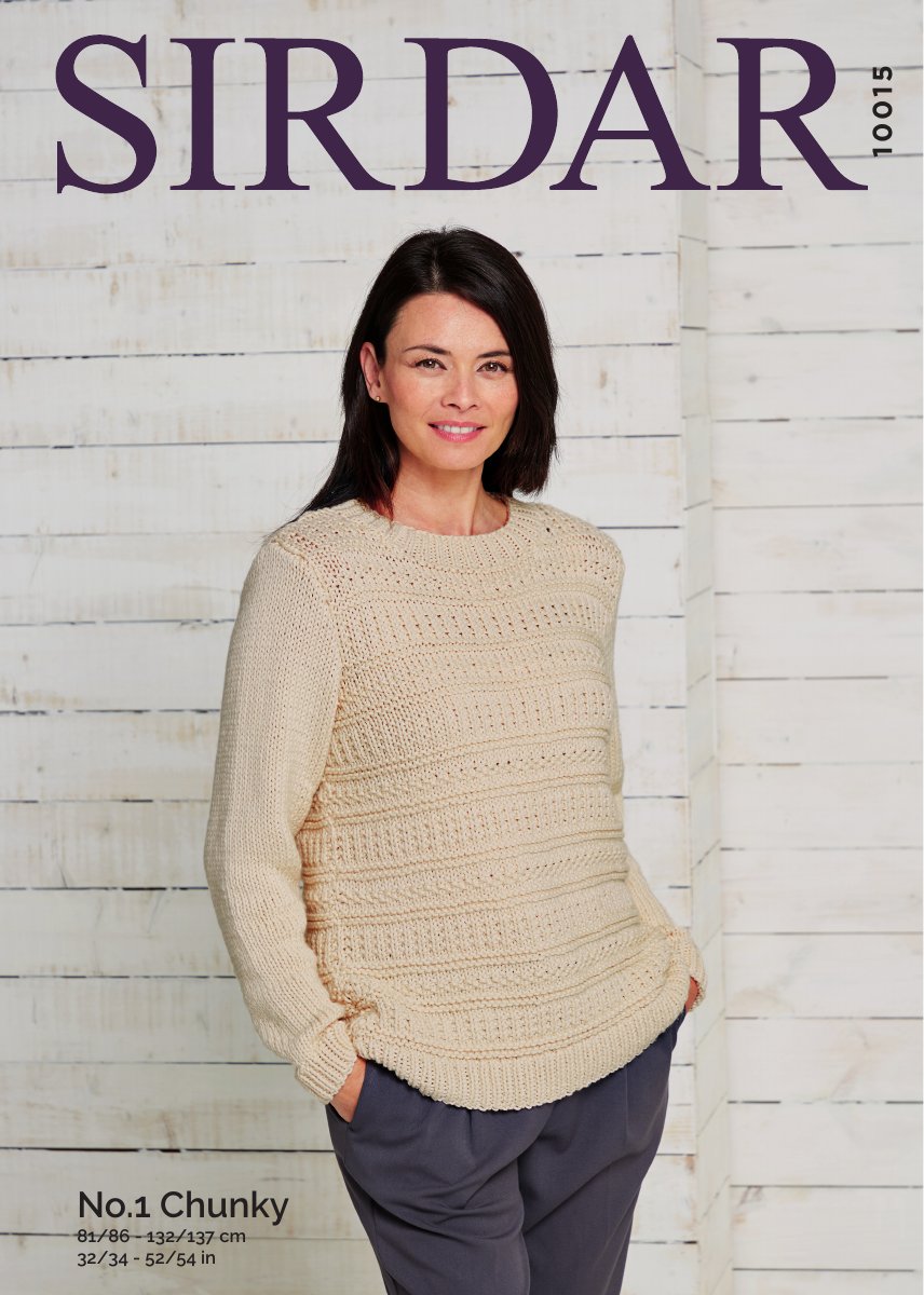 Sirdar 10015 Sweater in No.1 Chunky pattern cover