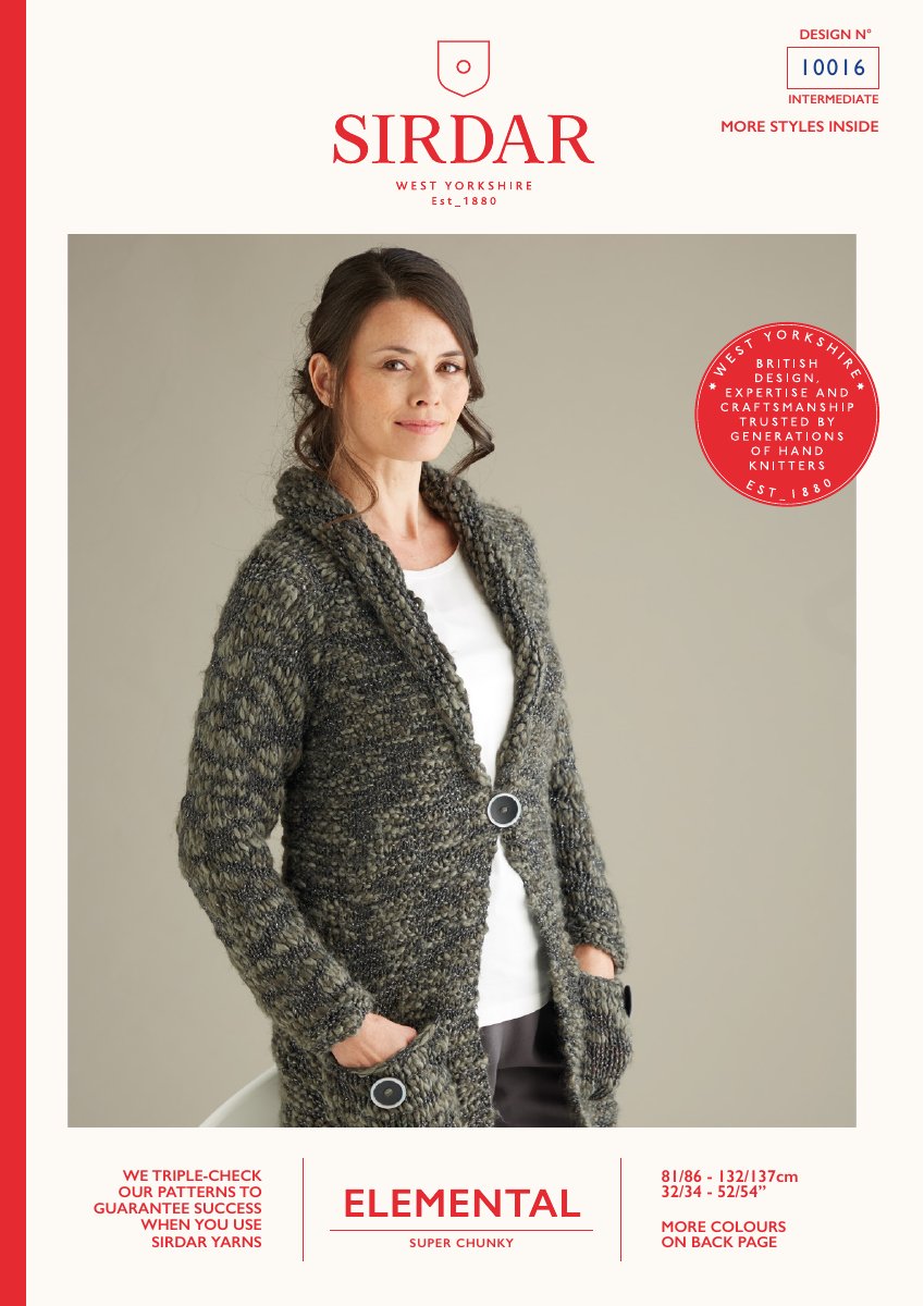 Sirdar 10016 Cardigan in Elemental pattern cover