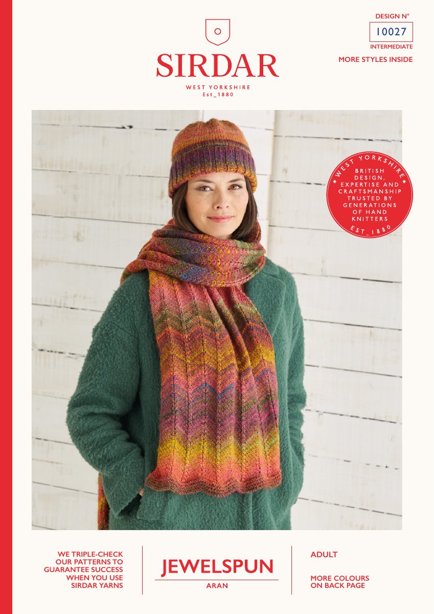 Sirdar 10027 Scarf in Jewelspun Aran pattern cover