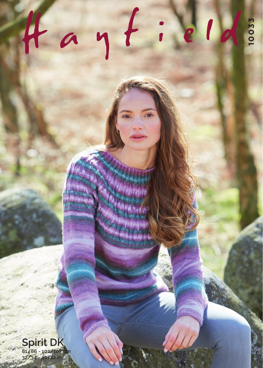 Hayfield 10033 Sweater in Spirit DK pattern cover