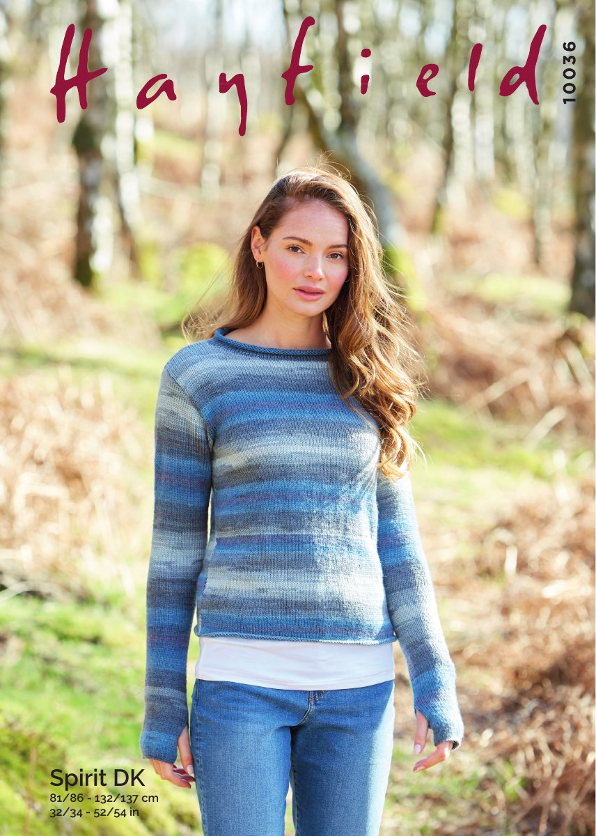 Hayfield 10036 Sweater in Spirit DK pattern cover
