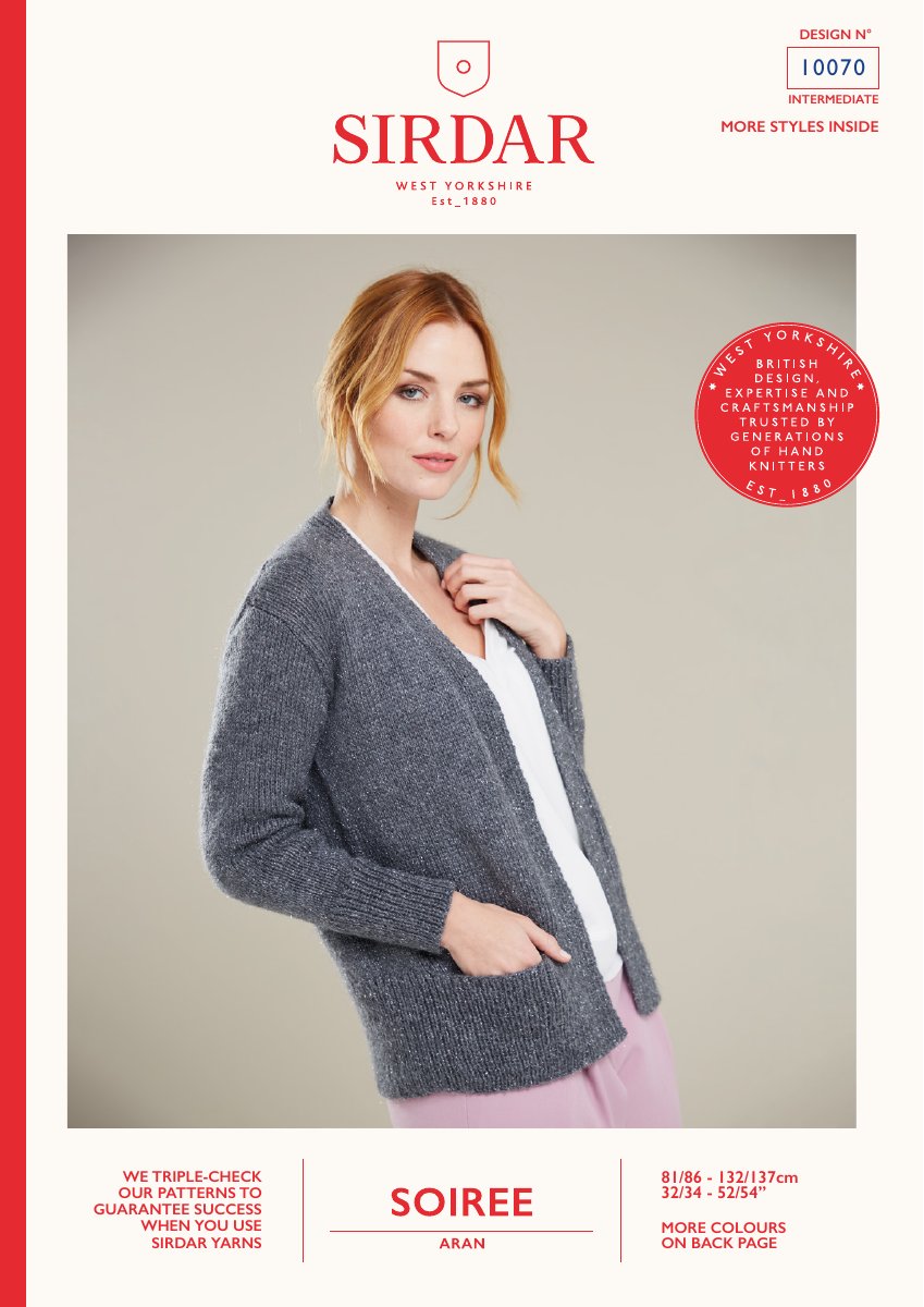 Sirdar 10070 Jacket in Soiree Aran pattern cover