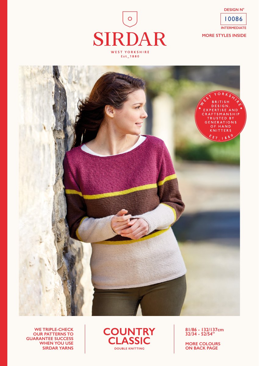 Sirdar 10086 Sweater in Country Classic DK pattern cover