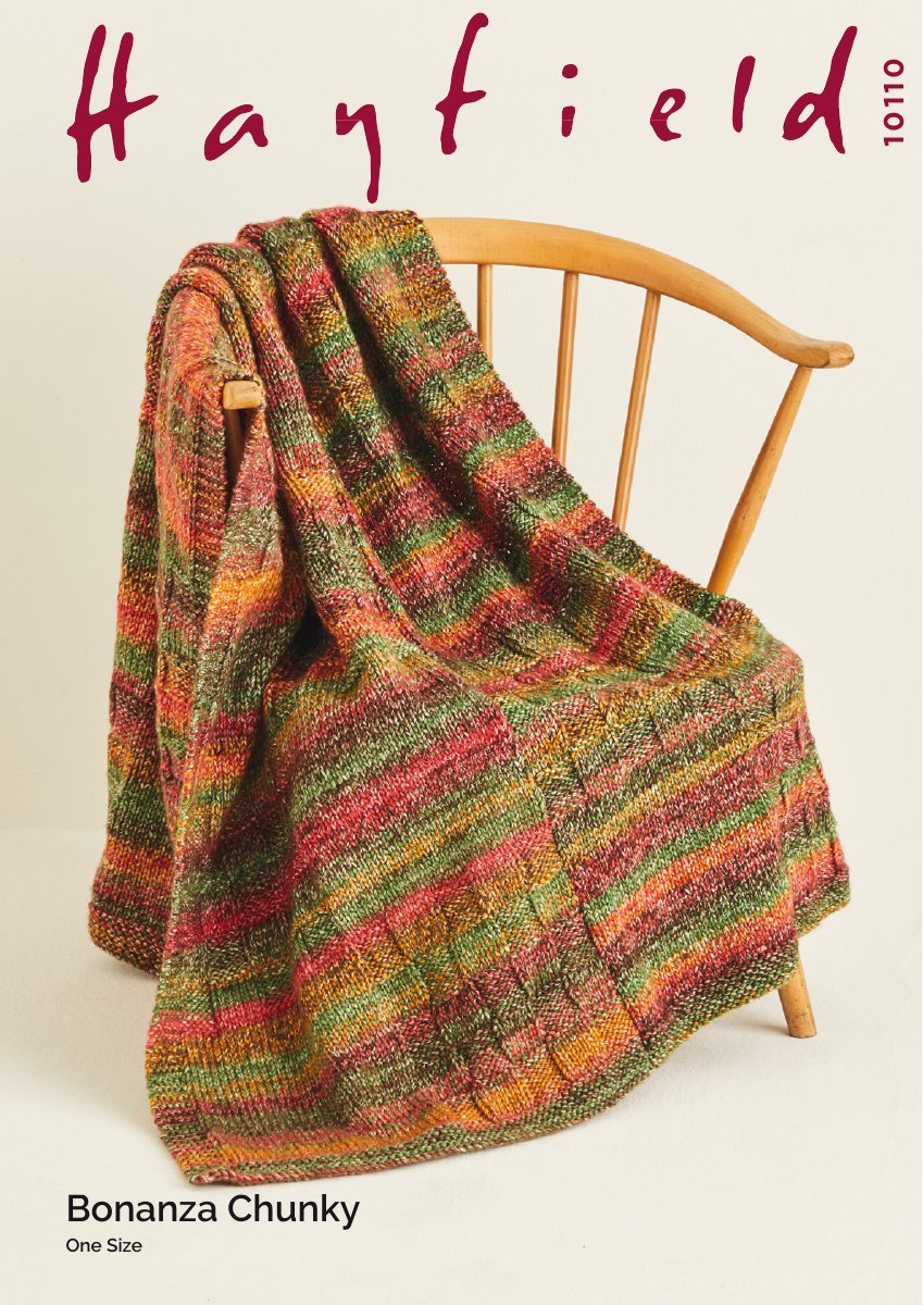 Hayfield 10110 Throw in Bonanza pattern cover