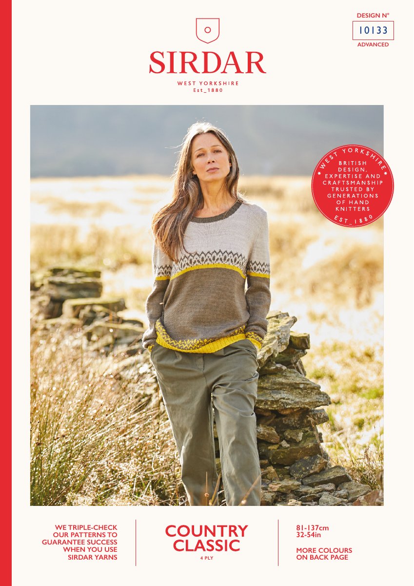 Sirdar 10133 Sweater in Country Classic 4 Ply pattern cover