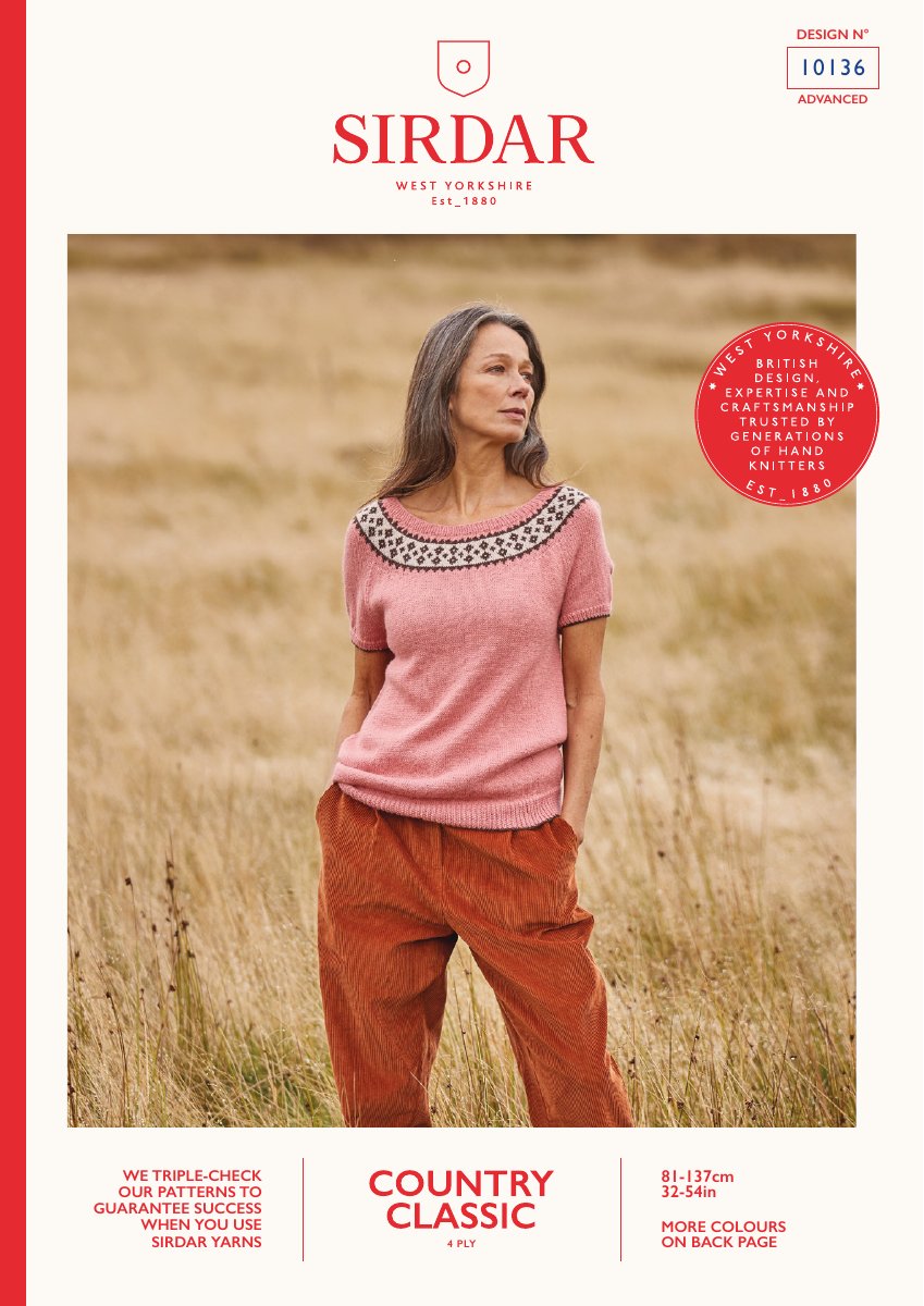 Sirdar 10136 Top in Country Classic 4 Ply pattern cover