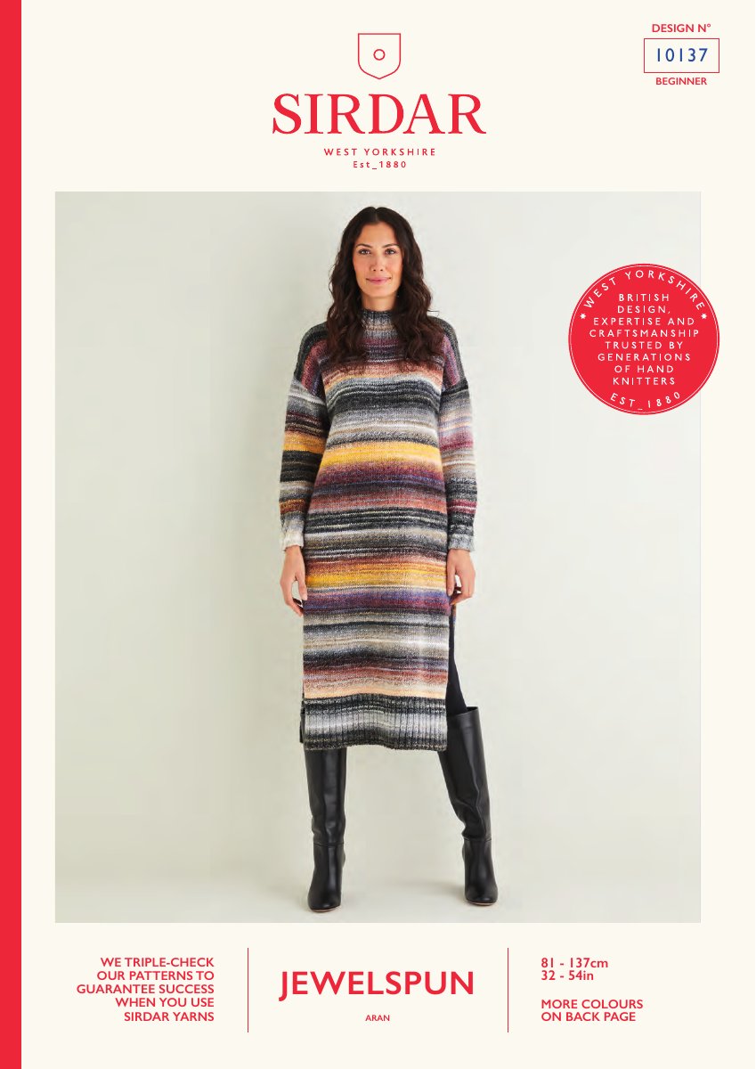 Sirdar 10137 Tunic in Jewelspun Aran pattern cover
