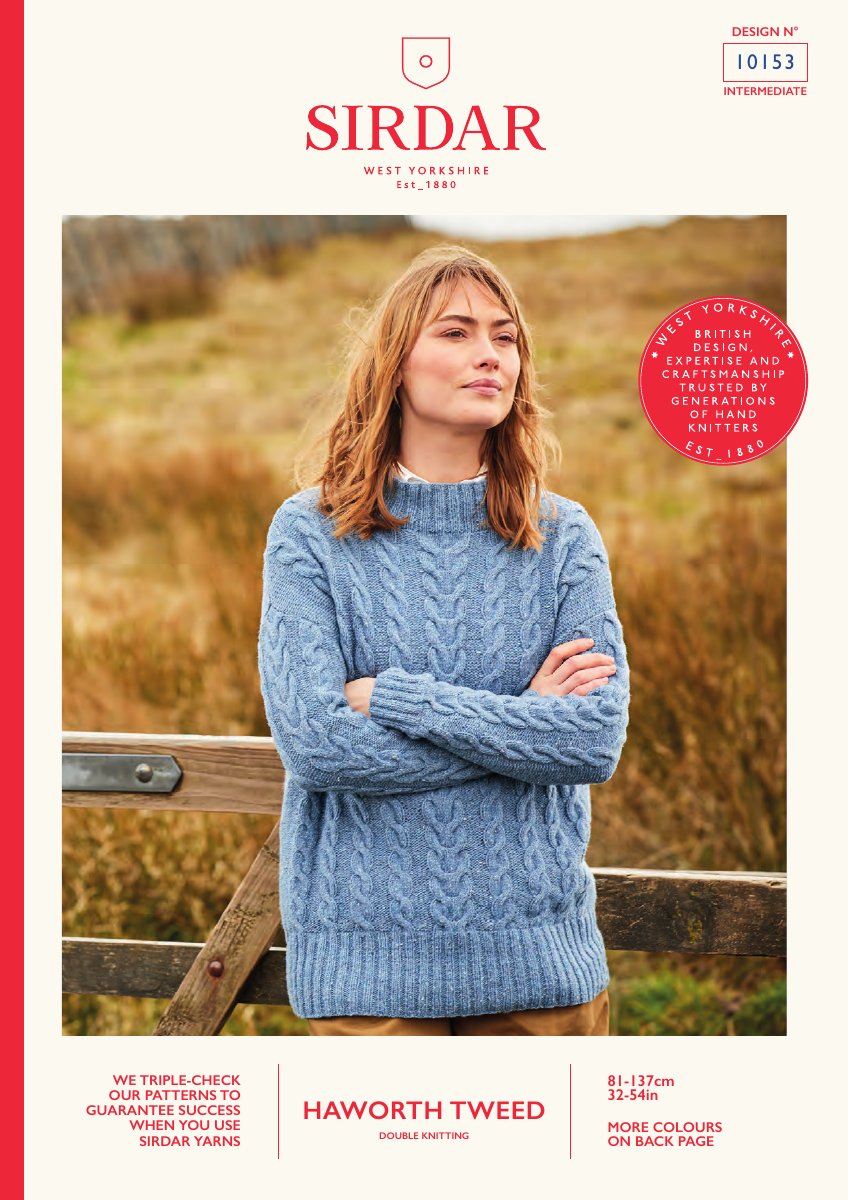 Sirdar 10153 Sweater in Haworth Tweed DK pattern cover